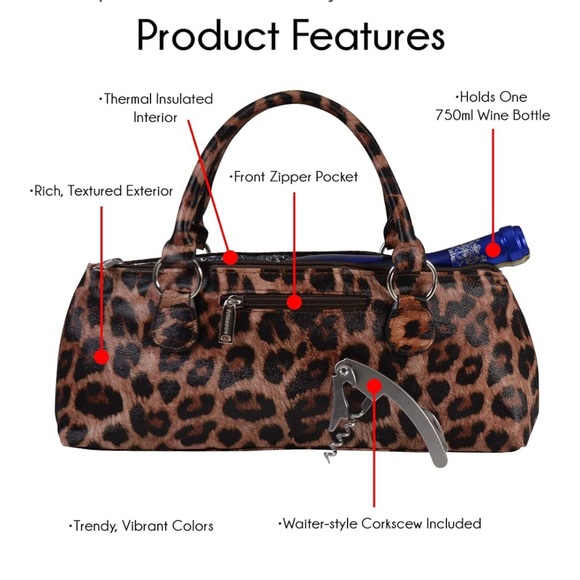 NEW Primewear insulated wine clutch cooler bag with corkscrew - Picture 3 of 8